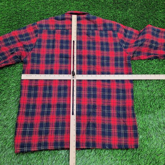 Vintage 90s MOD Western Plaid Wool Jacket Large 24x30 Shacket - Picture 4 of 12